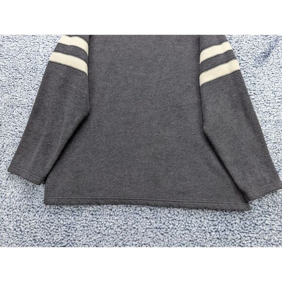 Vintage Lands End Fleece Sweatshirt Size XL V Neck Pullover 90s Y2K Outdoor Gray - Picture 7 of 11